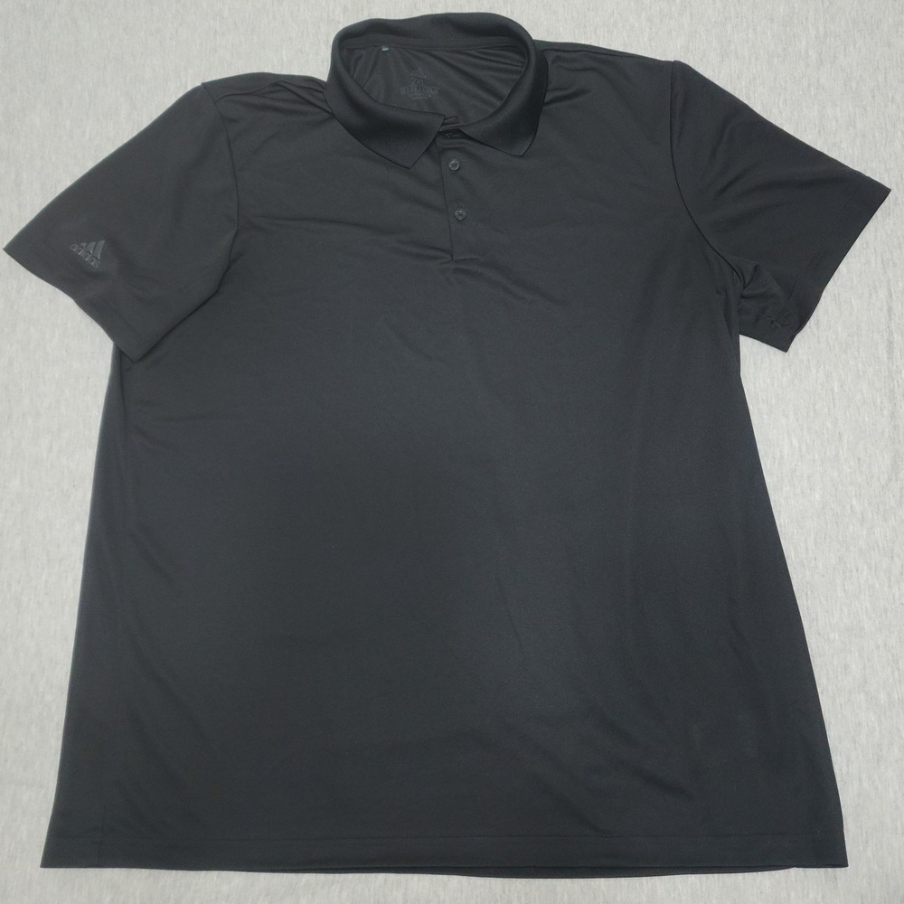 Adidas Mens 2XL XXL Black Primegreen Performance Short Sleeve Golf Polo Shirt - Picture 1 of 8